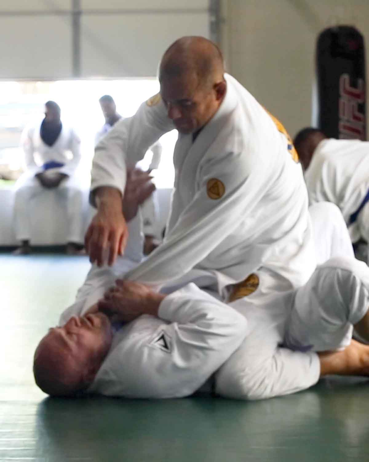 Ryron Gracie practicing Brazilian jiu jitsu