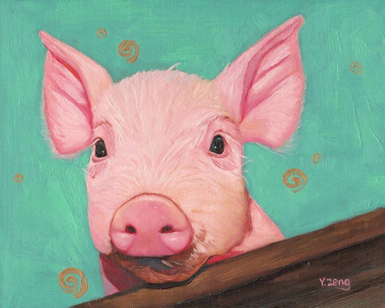 cute painting of a baby pig