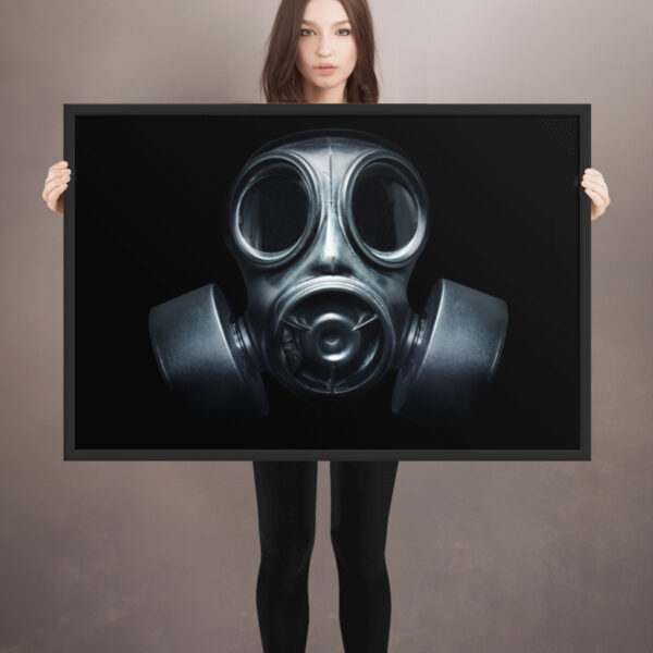 gas mask framed scale model