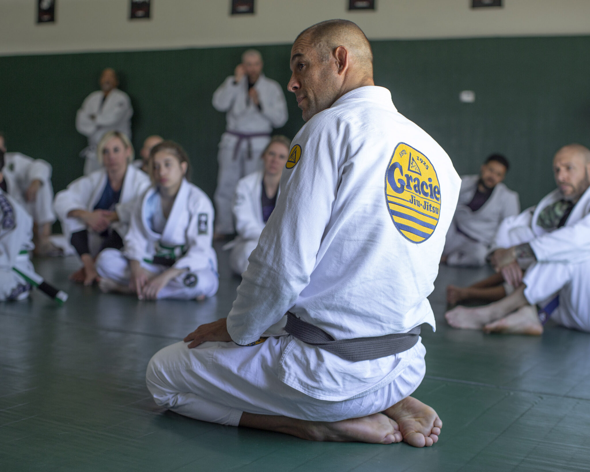 Ryron Gracie leading a jiu jitsu seminar in Aurora, Colorado