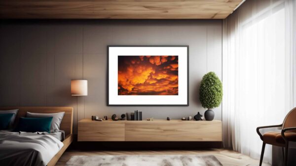 photographic print mammatus jeff fried displayed in a room
