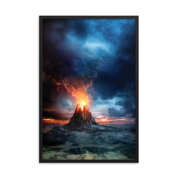 volcano print framed