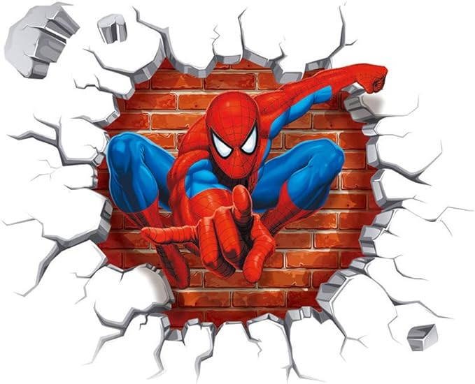 removable sticker with spiderman for kids wall