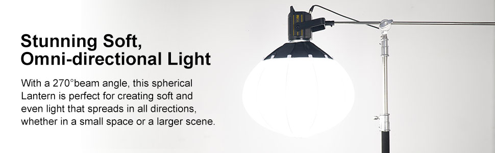 Godox CS 65D Lantern softbox hanging frm a boom arm