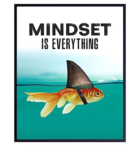Mindset is everything gold fish wearing a shark fin
