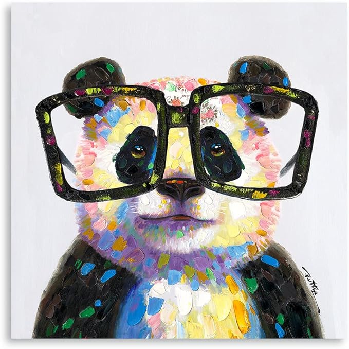 cute poster of Panda with big glasses