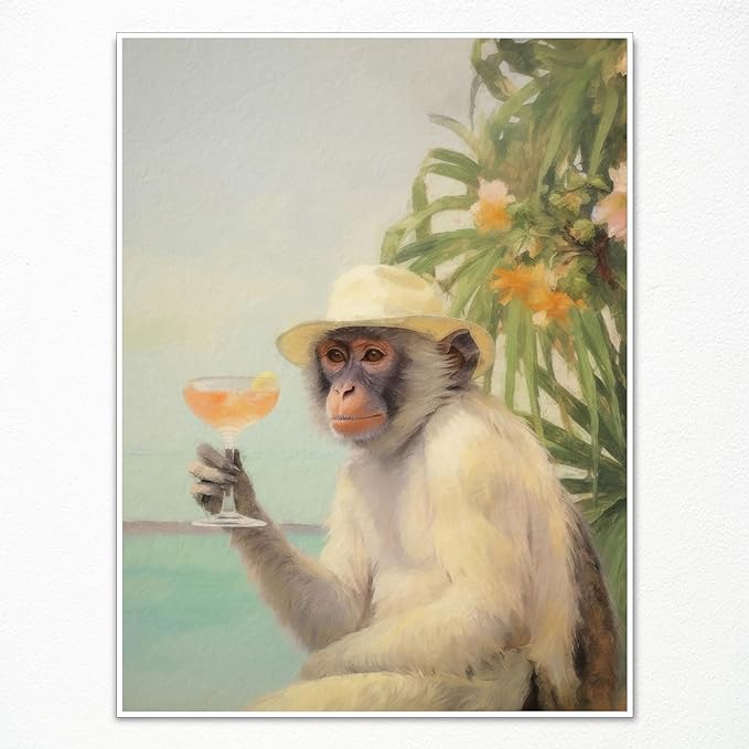 sophisticated monkey with martini