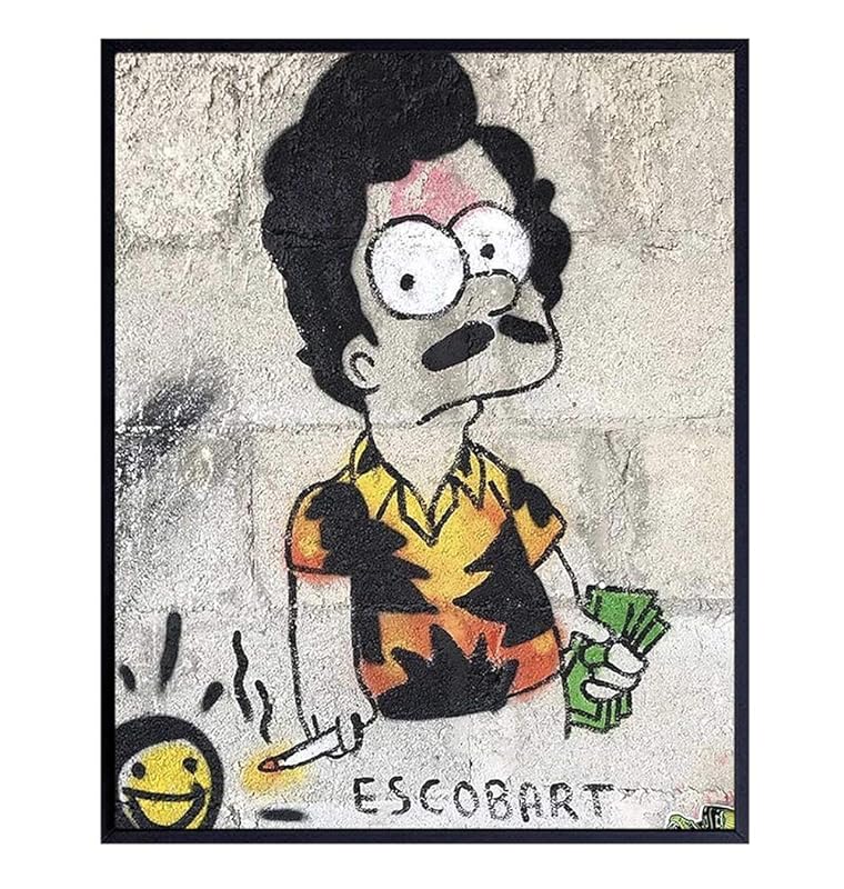 Pablo Escobar Graffiti Bart