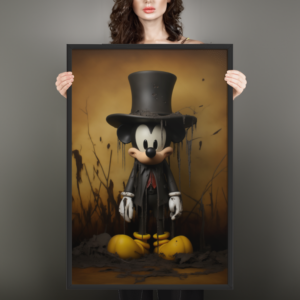 pop culture wall art of cartoon mouse in a top hat