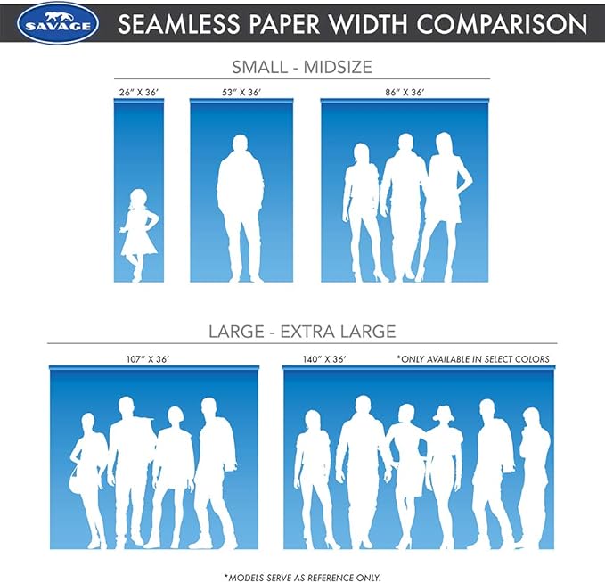 savage seamless photography backdrop paper size chart